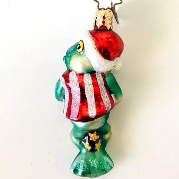 NEW Authentic Christopher Radko Cute FROG POND THUMPERS Hand Made Glass Ornament - Picture 4 of 7